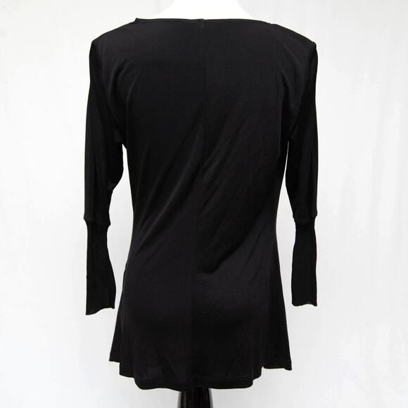 Theory Black 3/4 Sleeve Silk Cowl Neck Top Size Medium - Picture 3 of 8